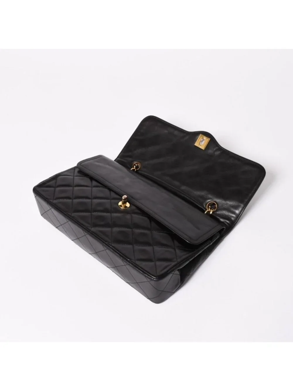 Chanel Quilted Double Flap Chain Shoulder Bag Limited Edition CC Logo Lambskin